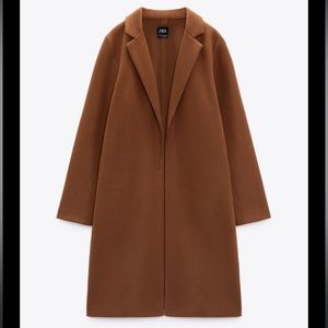Womens Felt Zara camel coat